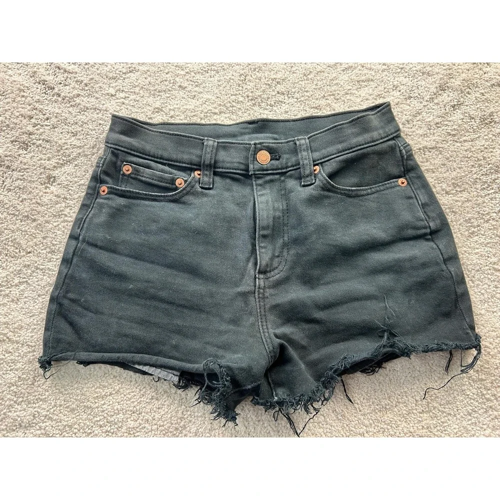 PINK Victoria's Secret Shorts Womens 24 High Rise Frayed Hem Denim Distressed Je